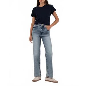 NEW KUT FROM THE KLOTH sienna high rise straight leg jeans in med wash